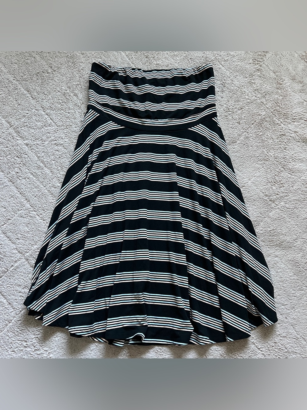 NWOT Torrid Striped Strapless Dress Preppy Vacation Minimalist Cottage Sz 0 (L)